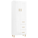 ZNTS Highboard High Gloss White Engineered Wood 3115072