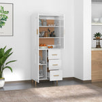 ZNTS Highboard High Gloss White Engineered Wood 3115072