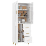 ZNTS Highboard High Gloss White Engineered Wood 3115072