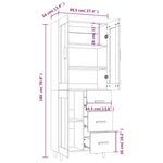 ZNTS Highboard High Gloss White Engineered Wood 3115072