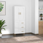 ZNTS Highboard High Gloss White Engineered Wood 3115072