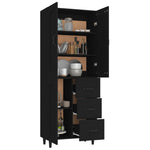 ZNTS Highboard Black Engineered Wood 3115077