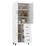 ZNTS Highboard High Gloss White Engineered Wood 3115080