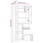 ZNTS Highboard High Gloss White Engineered Wood 3115080