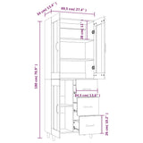 ZNTS Highboard High Gloss White Engineered Wood 3115080
