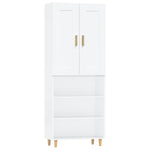 ZNTS Highboard High Gloss White Engineered Wood 3115088