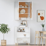 ZNTS Highboard High Gloss White Engineered Wood 3115088