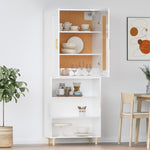ZNTS Highboard High Gloss White Engineered Wood 3115088