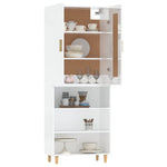 ZNTS Highboard High Gloss White Engineered Wood 3115088