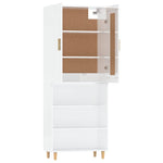 ZNTS Highboard High Gloss White Engineered Wood 3115088