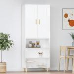 ZNTS Highboard High Gloss White Engineered Wood 3115088