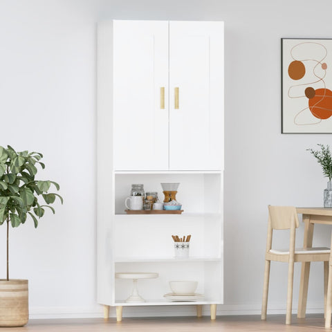ZNTS Highboard High Gloss White Engineered Wood 3115088