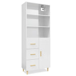 ZNTS Highboard High Gloss White Engineered Wood 3115216