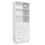 ZNTS Highboard High Gloss White Engineered Wood 3115216
