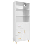 ZNTS Highboard High Gloss White Engineered Wood 3115216