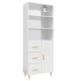 ZNTS Highboard High Gloss White Engineered Wood 3115216