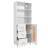 ZNTS Highboard High Gloss White Engineered Wood 3115216