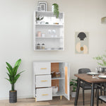 ZNTS Highboard High Gloss White Engineered Wood 3115216