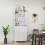 ZNTS Highboard High Gloss White Engineered Wood 3115216