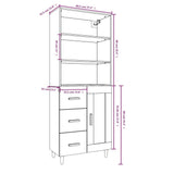 ZNTS Highboard Smoked Oak Engineered Wood 3115217