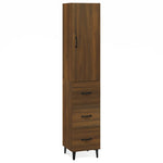 ZNTS Highboard Brown Oak 34.5x34x180 cm Engineered Wood 3115275
