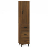 ZNTS Highboard Brown Oak 34.5x34x180 cm Engineered Wood 3115275