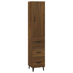 ZNTS Highboard Brown Oak 34.5x34x180 cm Engineered Wood 3115275