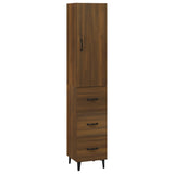 ZNTS Highboard Brown Oak 34.5x34x180 cm Engineered Wood 3115275