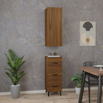 ZNTS Highboard Brown Oak 34.5x34x180 cm Engineered Wood 3115275