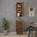 ZNTS Highboard Brown Oak 34.5x34x180 cm Engineered Wood 3115275