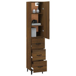 ZNTS Highboard Brown Oak 34.5x34x180 cm Engineered Wood 3115275