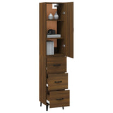 ZNTS Highboard Brown Oak 34.5x34x180 cm Engineered Wood 3115275