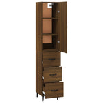ZNTS Highboard Brown Oak 34.5x34x180 cm Engineered Wood 3115275