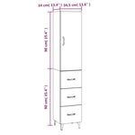 ZNTS Highboard Brown Oak 34.5x34x180 cm Engineered Wood 3115275