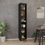 ZNTS Highboard Black 34.5x34x180 cm Engineered Wood 3115333