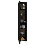 ZNTS Highboard Black 34.5x34x180 cm Engineered Wood 3115333