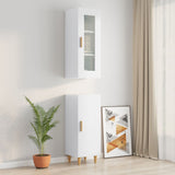 ZNTS Highboard High Gloss White 34.5x34x180 cm Engineered Wood 3115344