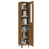 ZNTS Highboard Smoked Oak 34.5x34x180 cm Engineered Wood 3115353