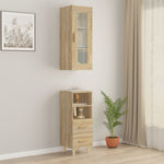 ZNTS Highboard Sonoma Oak 34.5x34x180 cm Engineered Wood 3115374