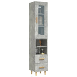 ZNTS Highboard Concrete Grey 34.5x34x180 cm Engineered Wood 3115375