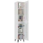 ZNTS Highboard White 34.5x34x180 cm Engineered Wood 3115412