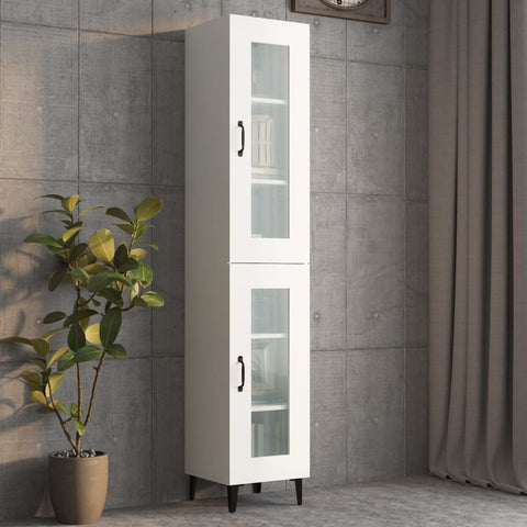 ZNTS Highboard White 34.5x34x180 cm Engineered Wood 3115412