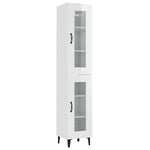 ZNTS Highboard High Gloss White 34.5x34x180 cm Engineered Wood 3115416