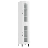 ZNTS Highboard High Gloss White 34.5x34x180 cm Engineered Wood 3115416