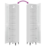 ZNTS Highboard High Gloss White 34.5x34x180 cm Engineered Wood 3115416