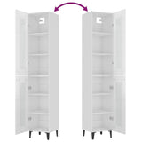 ZNTS Highboard High Gloss White 34.5x34x180 cm Engineered Wood 3115416