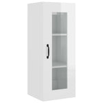 ZNTS Highboard High Gloss White 34.5x34x180 cm Engineered Wood 3115416