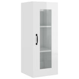 ZNTS Highboard High Gloss White 34.5x34x180 cm Engineered Wood 3115416
