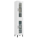 ZNTS Highboard High Gloss White 34.5x34x180 cm Engineered Wood 3115416