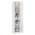 ZNTS Highboard High Gloss White 34.5x34x180 cm Engineered Wood 3115416